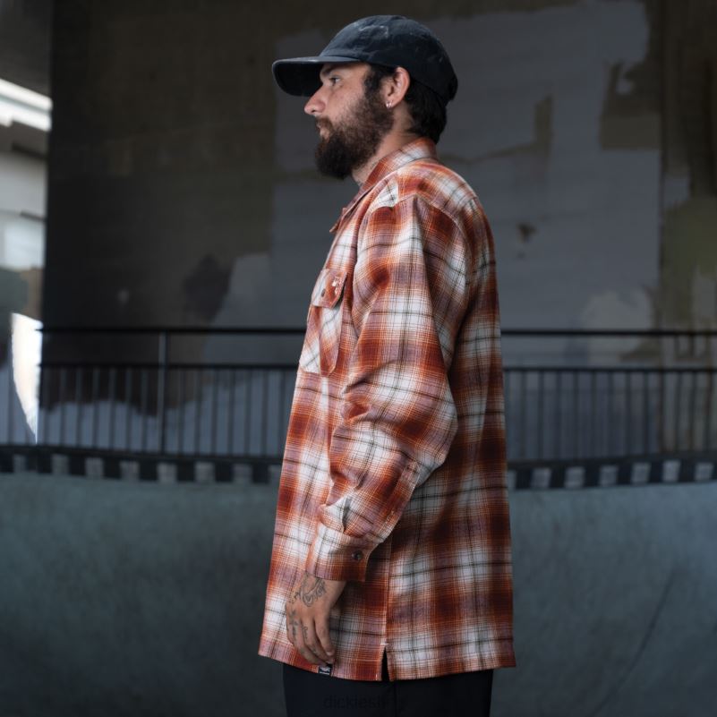 ronnie sandoval brušena flanelska košulja muškarci Dickies spaljeno ombre karirano (ob2) 6BPL6729 odjeća