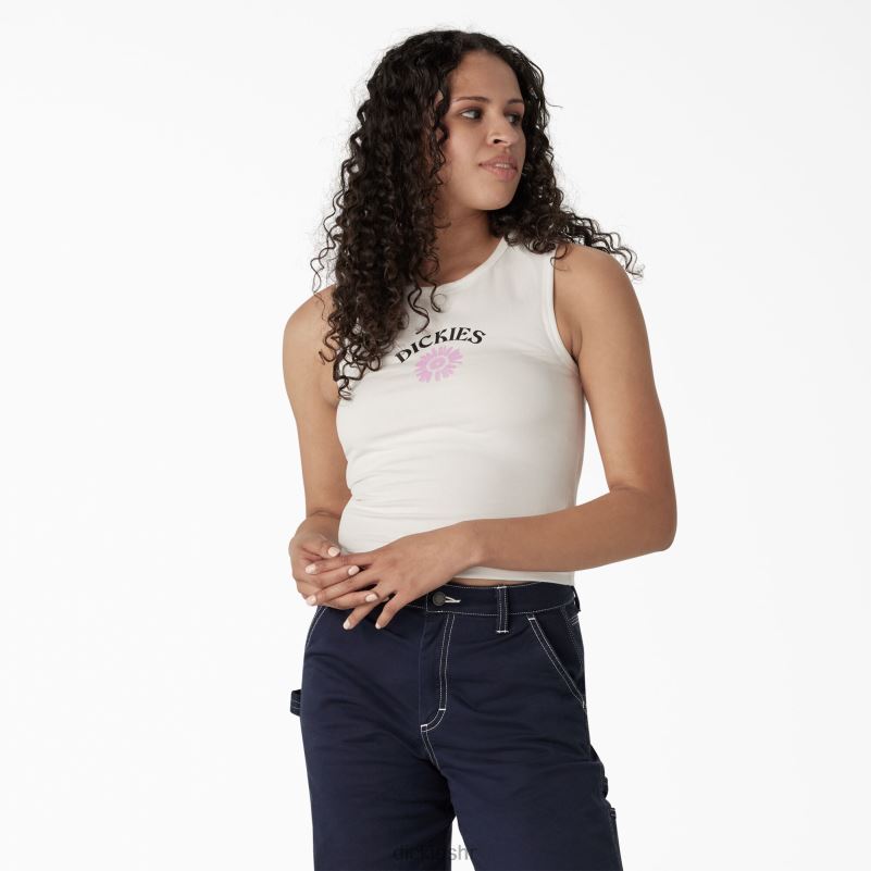 grafička skraćena majica bez rukava žene Dickies bijelo (wh) 6BPL62114 odjeća