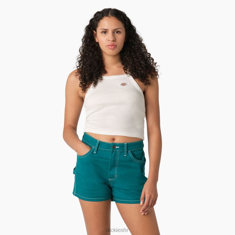rebrasta pletena skraćena majica bez rukava žene Dickies bijelo (wh) 6BPL62088 odjeća
