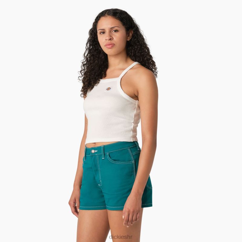 rebrasta pletena skraćena majica bez rukava žene Dickies bijelo (wh) 6BPL62088 odjeća