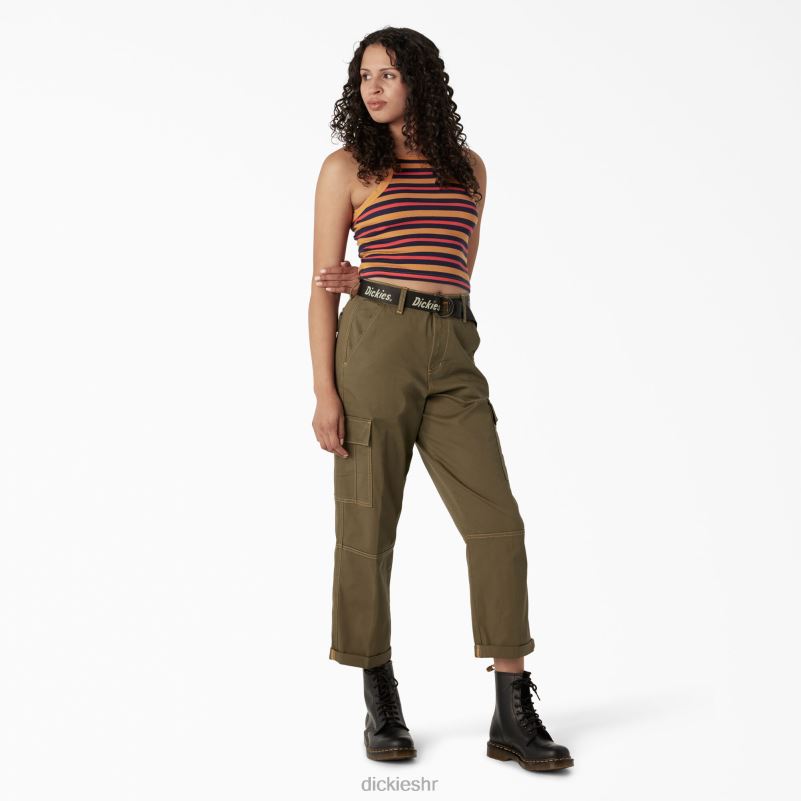 rebrasta pletena skraćena majica bez rukava žene Dickies nugget ljetna svjetla pruga (ng) 6BPL62084 odjeća