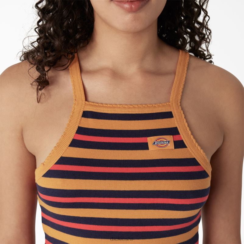 rebrasta pletena skraćena majica bez rukava žene Dickies nugget ljetna svjetla pruga (ng) 6BPL62084 odjeća