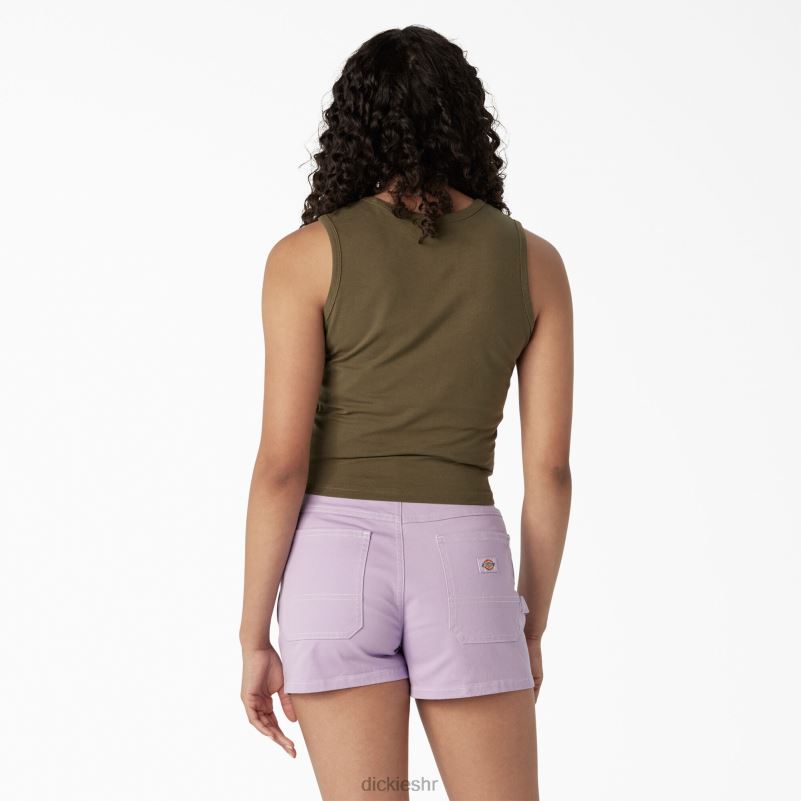 skraćena majica s trkaćim leđima žene Dickies vojno zelena (ml) 6BPL62172 odjeća