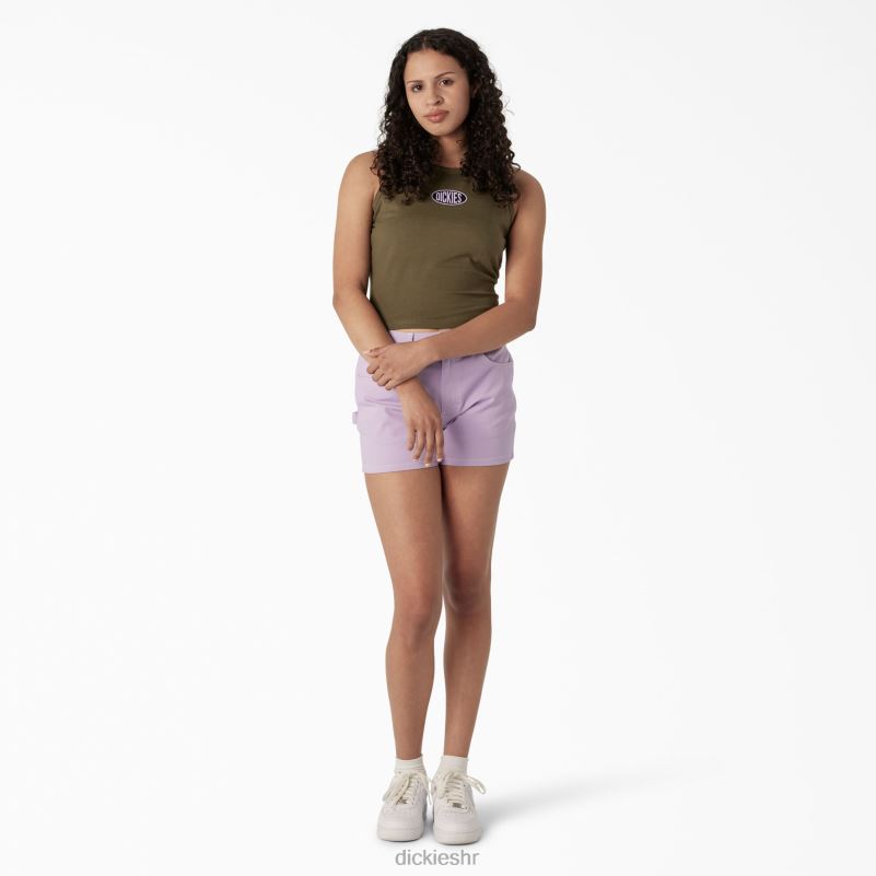skraćena majica s trkaćim leđima žene Dickies vojno zelena (ml) 6BPL62172 odjeća