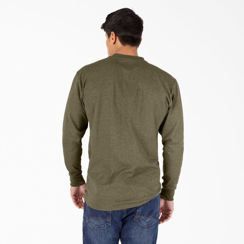 Heathered Heathered Heather T-shirt dugih rukava muškarci Dickies vojnički zeleni vrijesak (mld) 6BPL6776 odjeća