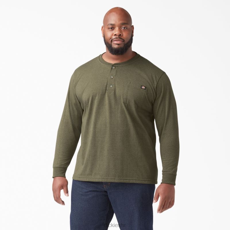 Heathered Heathered Heather T-shirt dugih rukava muškarci Dickies vojnički zeleni vrijesak (mld) 6BPL6776 odjeća