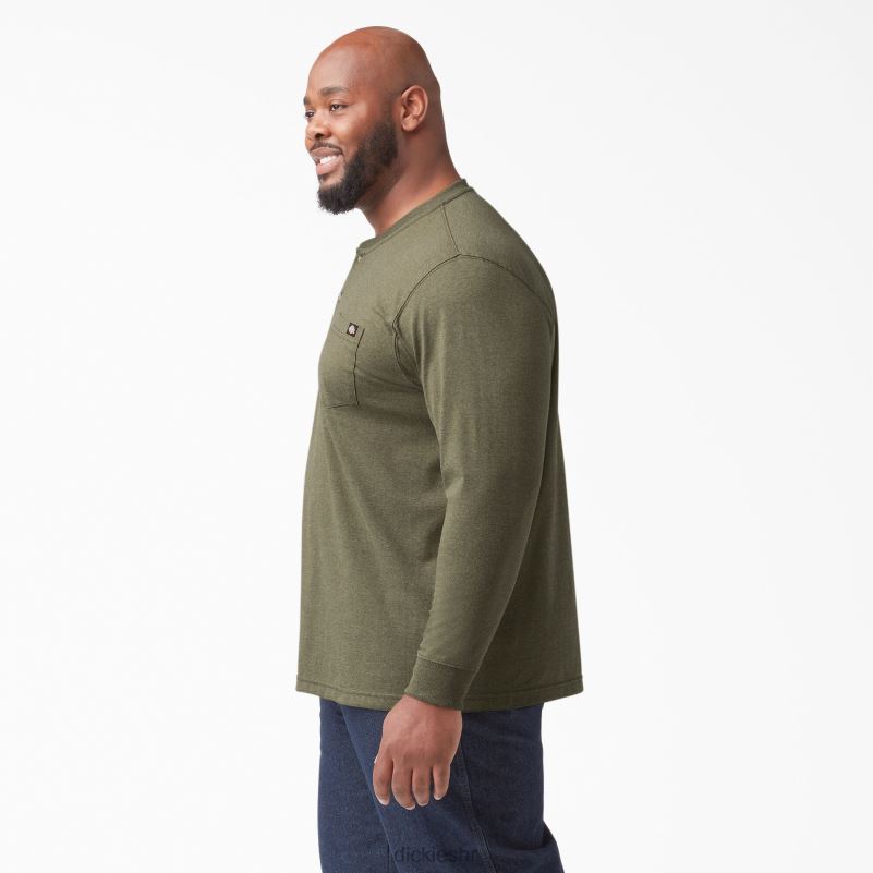 Heathered Heathered Heather T-shirt dugih rukava muškarci Dickies vojnički zeleni vrijesak (mld) 6BPL6776 odjeća