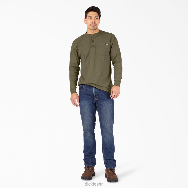 Heathered Heathered Heather T-shirt dugih rukava muškarci Dickies vojnički zeleni vrijesak (mld) 6BPL6776 odjeća
