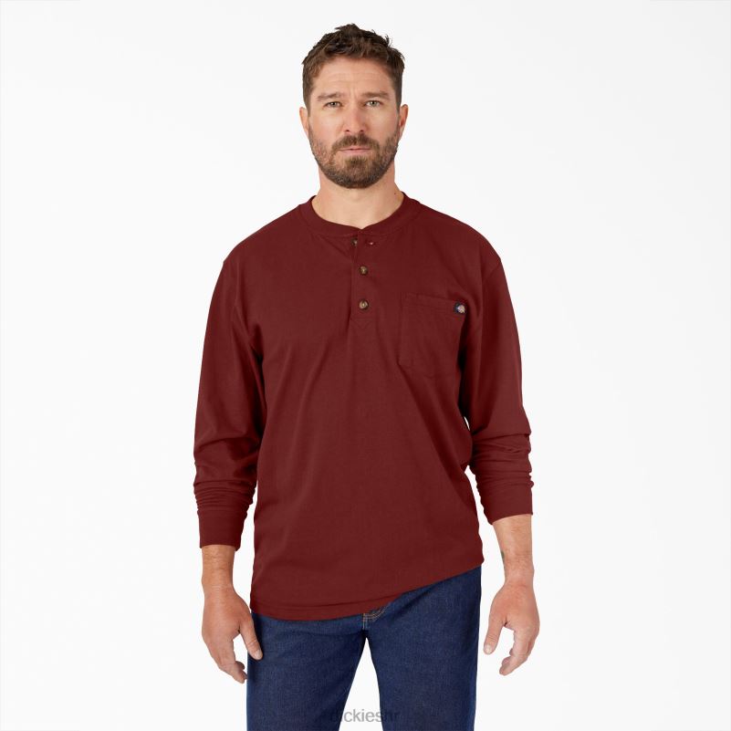 Henley majica dugih rukava teške kategorije muškarci Dickies bijeda smeđa (mb1) 6BPL6699 odjeća