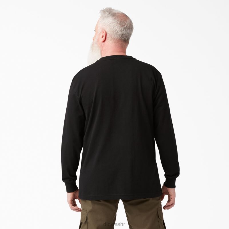 Henley majica dugih rukava teške kategorije muškarci Dickies crna (bk) 6BPL6693 odjeća