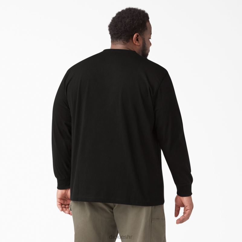 Henley majica dugih rukava teške kategorije muškarci Dickies crna (bk) 6BPL6693 odjeća