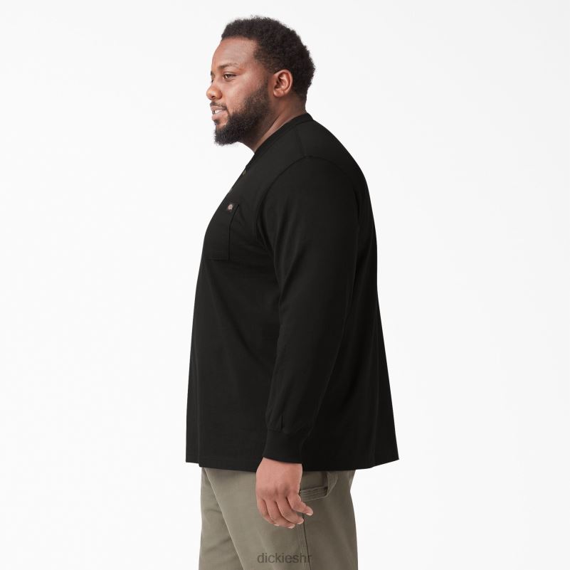 Henley majica dugih rukava teške kategorije muškarci Dickies crna (bk) 6BPL6693 odjeća