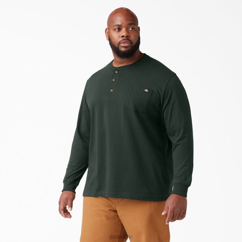 Henley majica dugih rukava teške kategorije muškarci Dickies lovačko zeleno (gh) 6BPL6697 odjeća