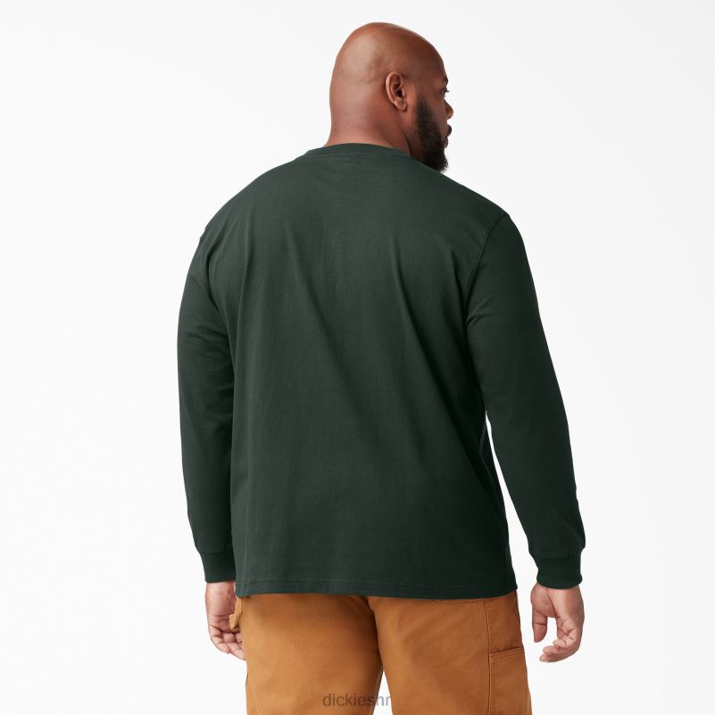 Henley majica dugih rukava teške kategorije muškarci Dickies lovačko zeleno (gh) 6BPL6697 odjeća
