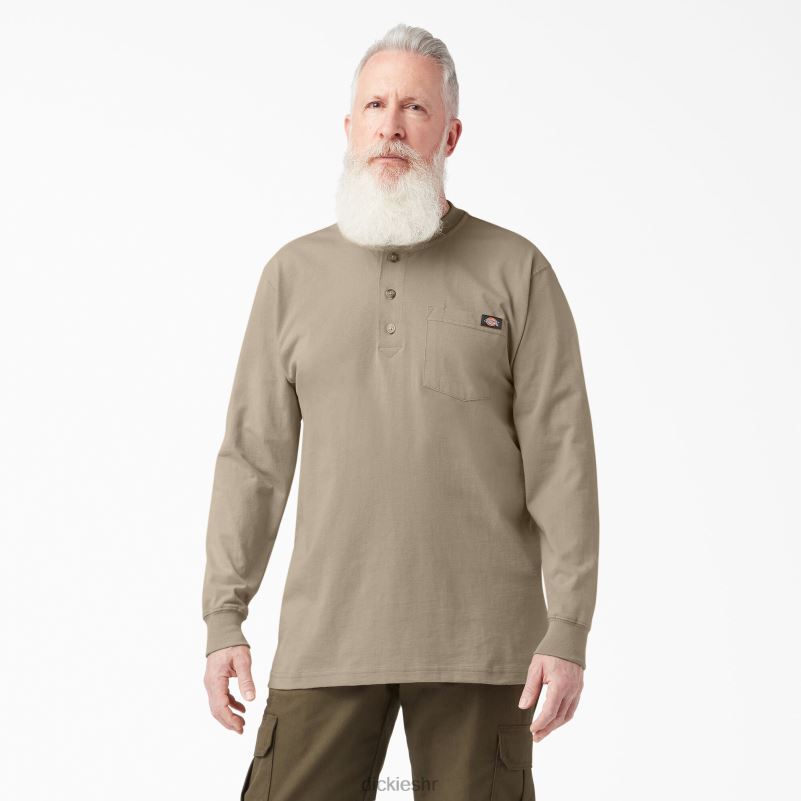 Henley majica dugih rukava teške kategorije muškarci Dickies pustinjski pijesak (ds) 6BPL6696 odjeća