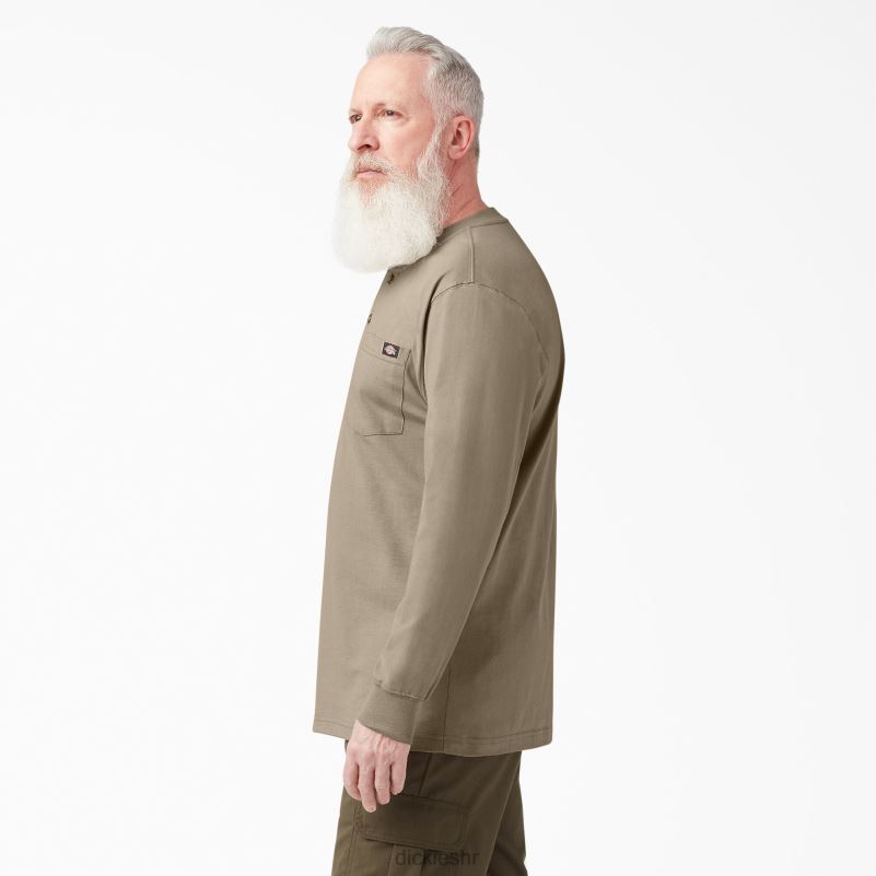Henley majica dugih rukava teške kategorije muškarci Dickies pustinjski pijesak (ds) 6BPL6696 odjeća