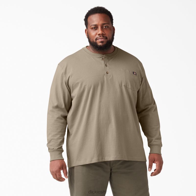 Henley majica dugih rukava teške kategorije muškarci Dickies pustinjski pijesak (ds) 6BPL6696 odjeća