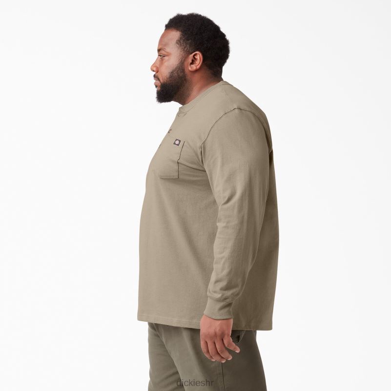 Henley majica dugih rukava teške kategorije muškarci Dickies pustinjski pijesak (ds) 6BPL6696 odjeća