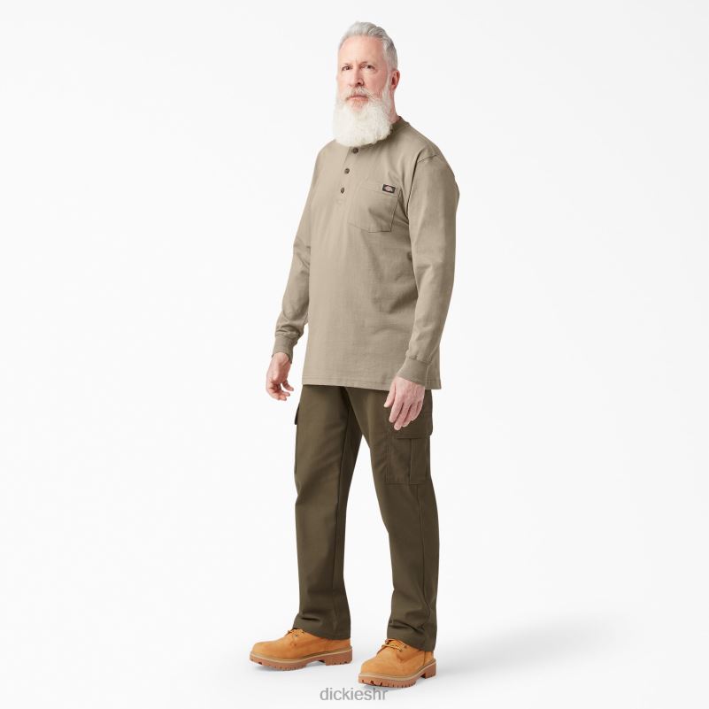 Henley majica dugih rukava teške kategorije muškarci Dickies pustinjski pijesak (ds) 6BPL6696 odjeća