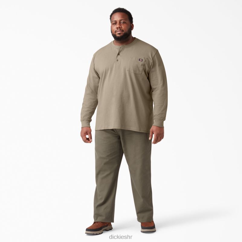 Henley majica dugih rukava teške kategorije muškarci Dickies pustinjski pijesak (ds) 6BPL6696 odjeća