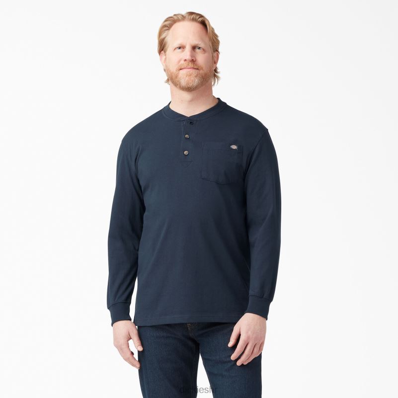 Henley majica dugih rukava teške kategorije muškarci Dickies tamnoplava (dn) 6BPL6695 odjeća