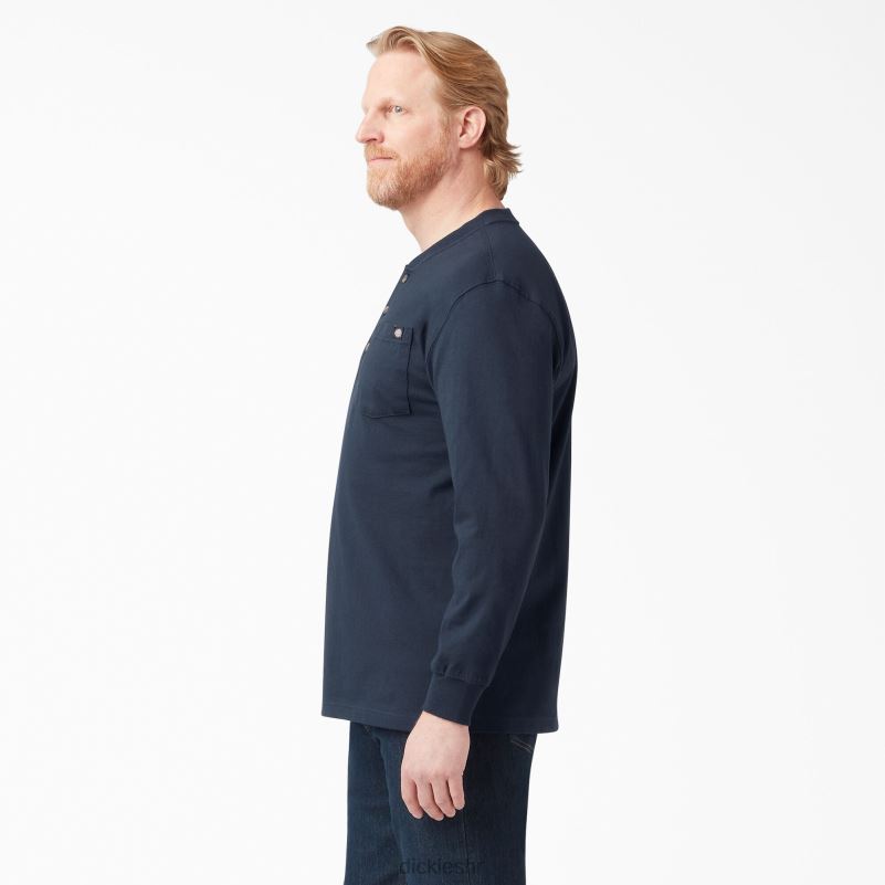 Henley majica dugih rukava teške kategorije muškarci Dickies tamnoplava (dn) 6BPL6695 odjeća