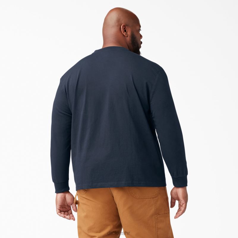 Henley majica dugih rukava teške kategorije muškarci Dickies tamnoplava (dn) 6BPL6695 odjeća
