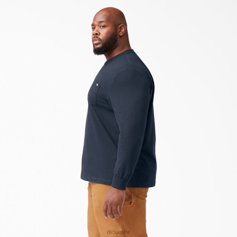 Henley majica dugih rukava teške kategorije muškarci Dickies tamnoplava (dn) 6BPL6695 odjeća