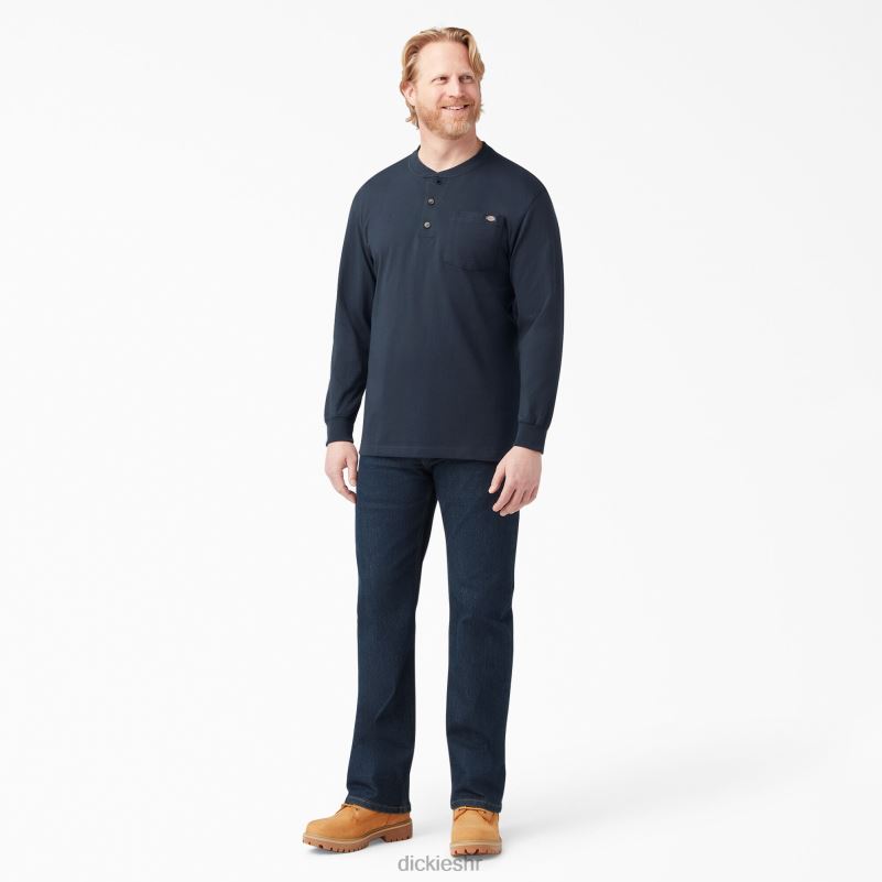 Henley majica dugih rukava teške kategorije muškarci Dickies tamnoplava (dn) 6BPL6695 odjeća