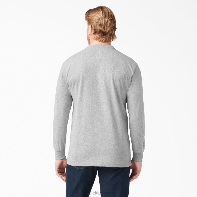 Henley majica dugih rukava teške kategorije muškarci Dickies vrijesak sivi (hg) 6BPL6698 odjeća