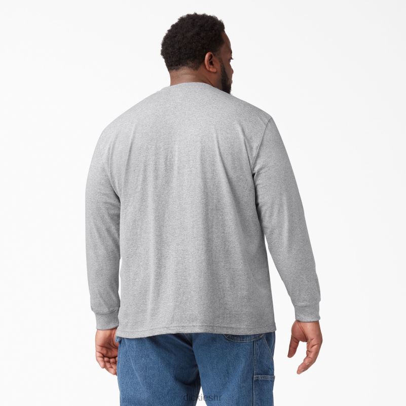 Henley majica dugih rukava teške kategorije muškarci Dickies vrijesak sivi (hg) 6BPL6698 odjeća
