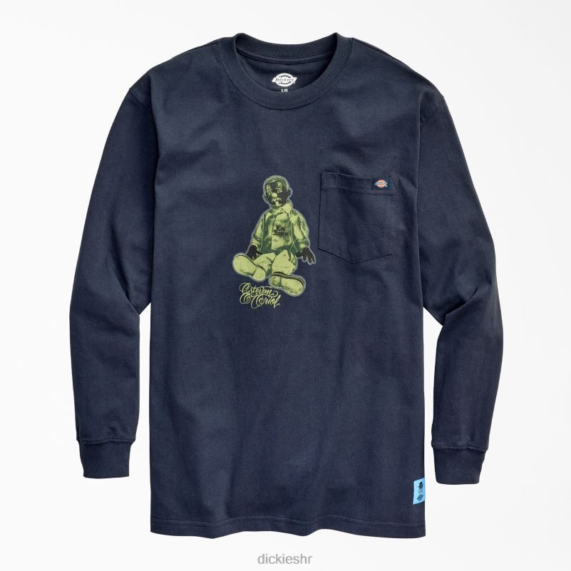 estevan oriol zelena el triste majica dugih rukava muškarci Dickies tamnoplava (dn) 6BPL6953 odjeća