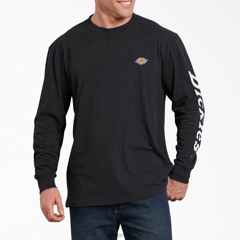 grafička majica dugih rukava muškarci Dickies crna (bk) 6BPL6765 odjeća