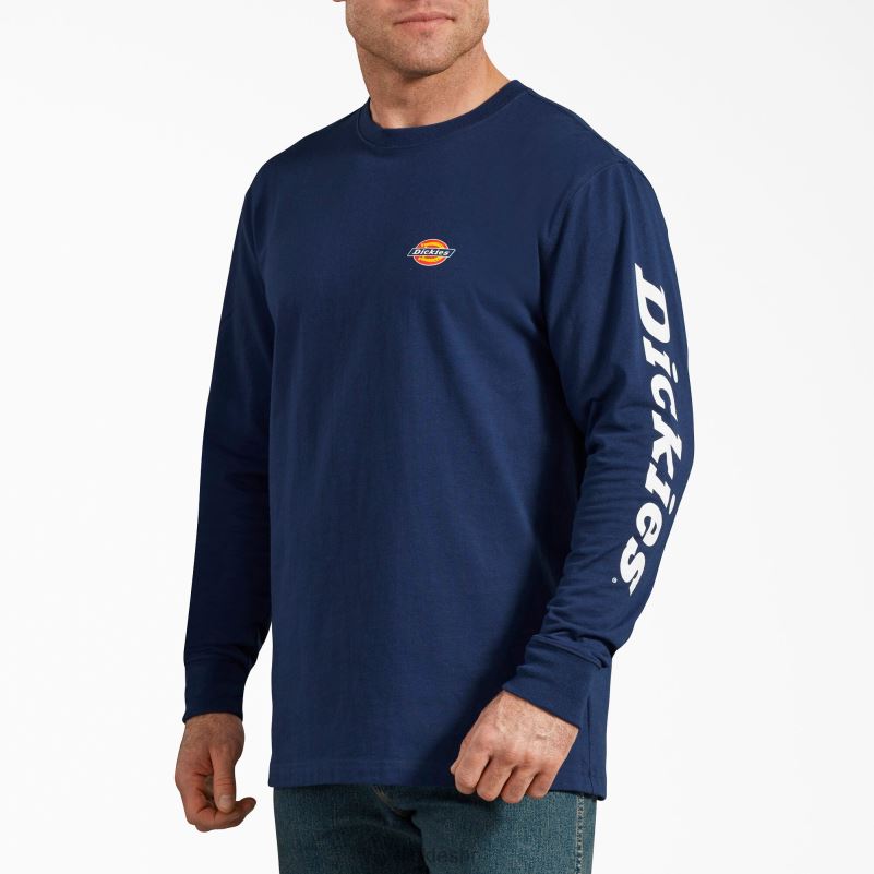 grafička majica dugih rukava muškarci Dickies tamno plava (el) 6BPL6766 odjeća