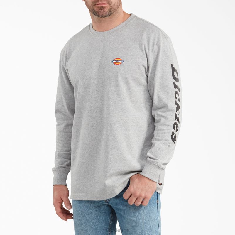 grafička majica dugih rukava muškarci Dickies vrijesak sivi (hg) 6BPL6767 odjeća