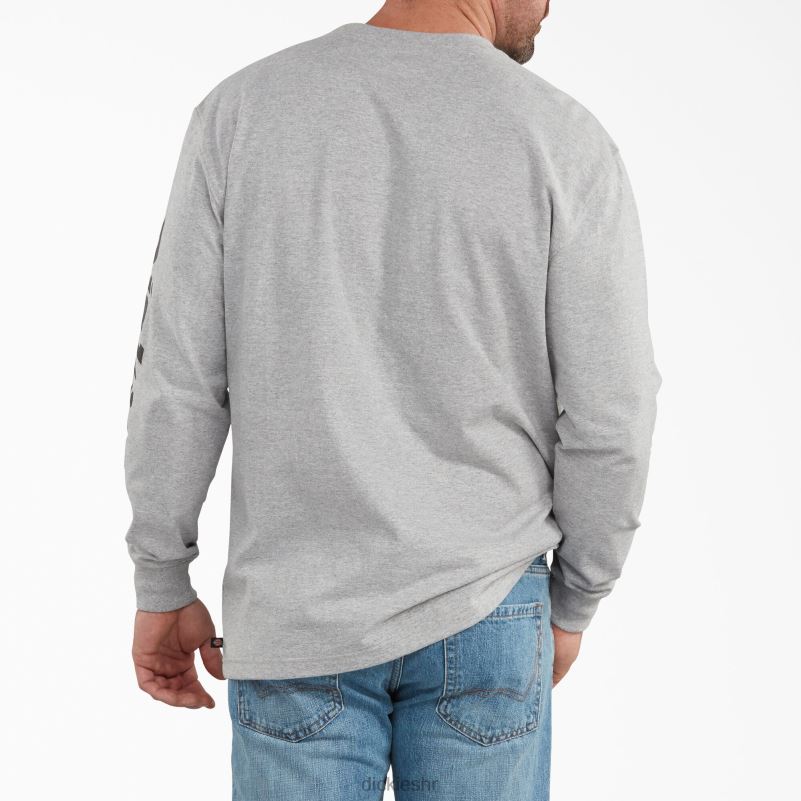 grafička majica dugih rukava muškarci Dickies vrijesak sivi (hg) 6BPL6767 odjeća