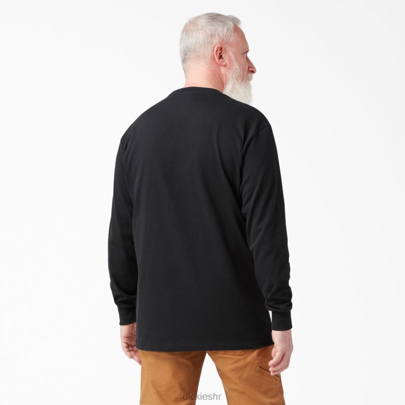 grafička majica dugih rukava uobičajenog kroja muškarci Dickies crna (abk) 6BPL6947 odjeća