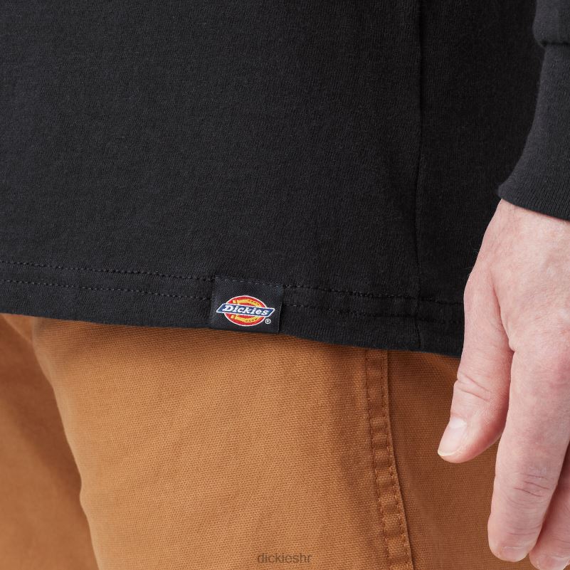 grafička majica dugih rukava uobičajenog kroja muškarci Dickies crna (abk) 6BPL6947 odjeća