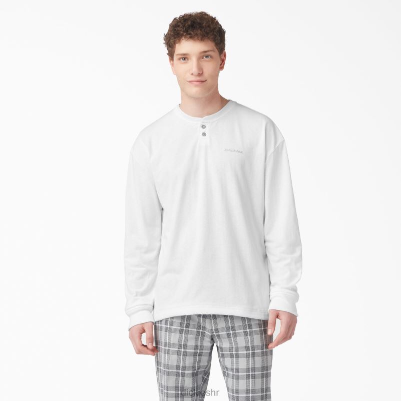 henley majica dugih rukava muškarci Dickies bijelo (wh) 6BPL6810 odjeća