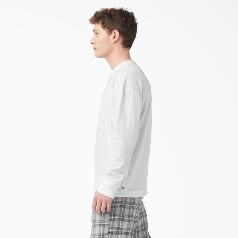 henley majica dugih rukava muškarci Dickies bijelo (wh) 6BPL6810 odjeća