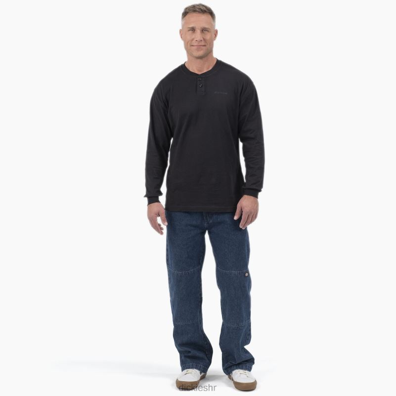henley majica dugih rukava muškarci Dickies crna (kbk) 6BPL6808 odjeća