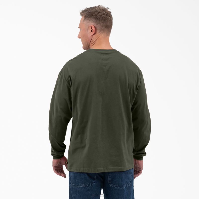 henley majica dugih rukava muškarci Dickies maslinasto zelena (og) 6BPL6809 odjeća