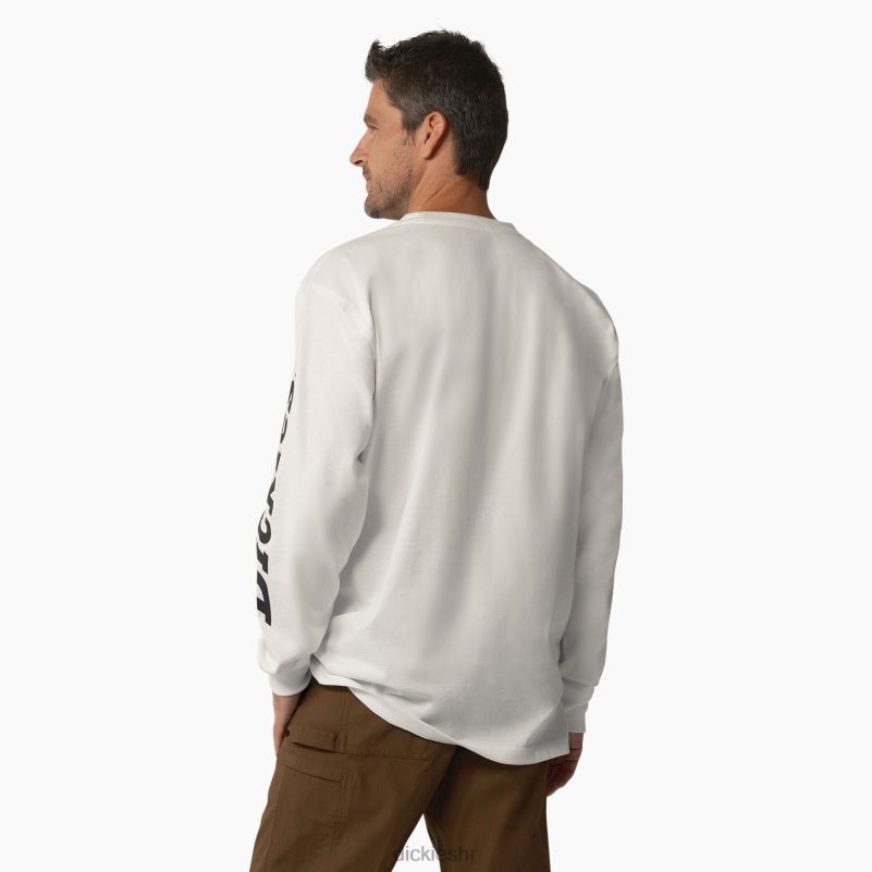 majica s logom teške kategorije dugih rukava muškarci Dickies bijelo (wh) 6BPL6872 odjeća