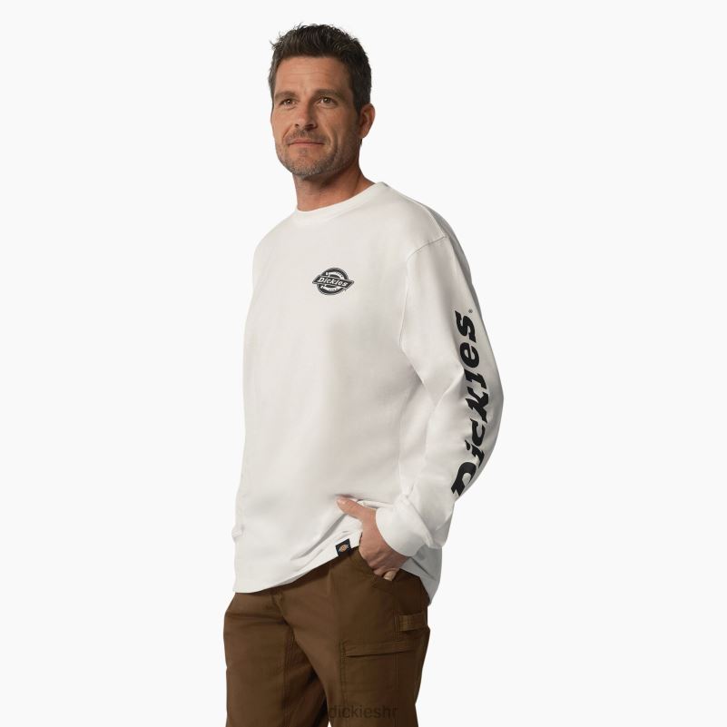 majica s logom teške kategorije dugih rukava muškarci Dickies bijelo (wh) 6BPL6872 odjeća