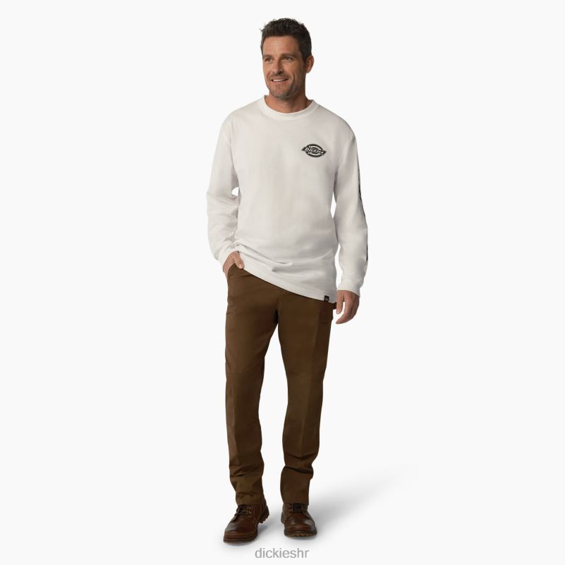 majica s logom teške kategorije dugih rukava muškarci Dickies bijelo (wh) 6BPL6872 odjeća