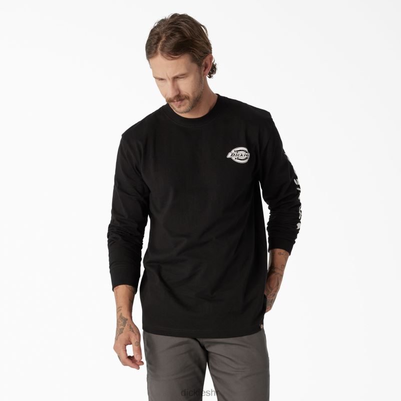 majica s logom teške kategorije dugih rukava muškarci Dickies crna (kbk) 6BPL6870 odjeća