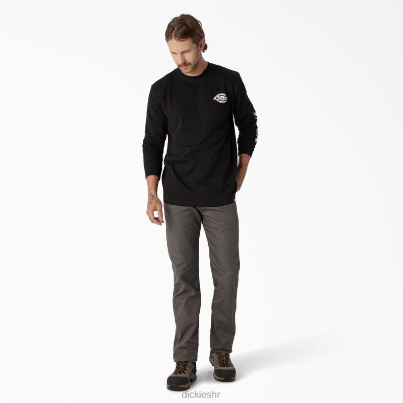 majica s logom teške kategorije dugih rukava muškarci Dickies crna (kbk) 6BPL6870 odjeća