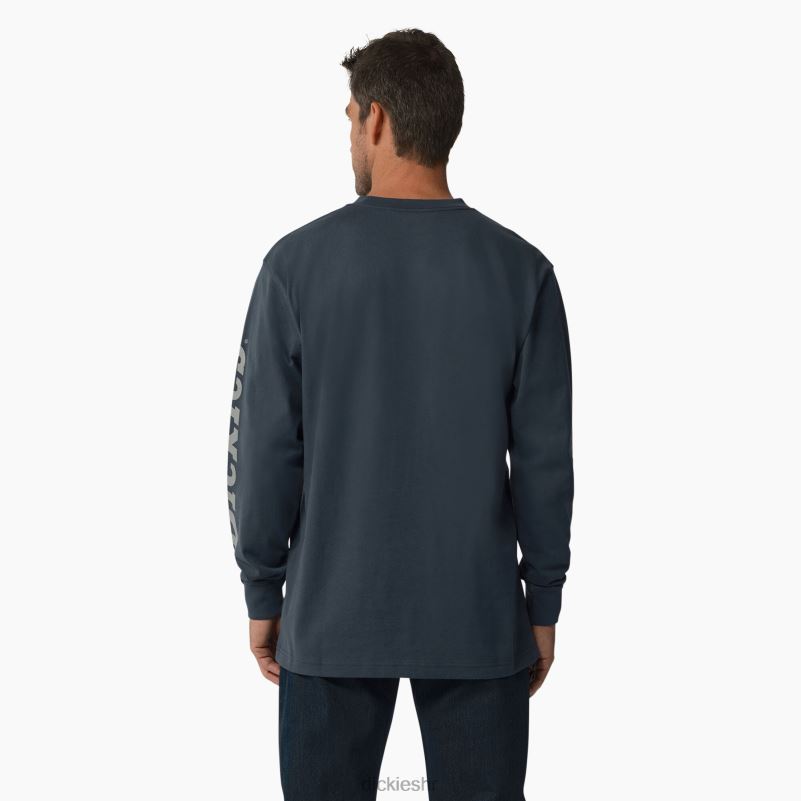majica s logom teške kategorije dugih rukava muškarci Dickies zračno plava (af) 6BPL6867 odjeća
