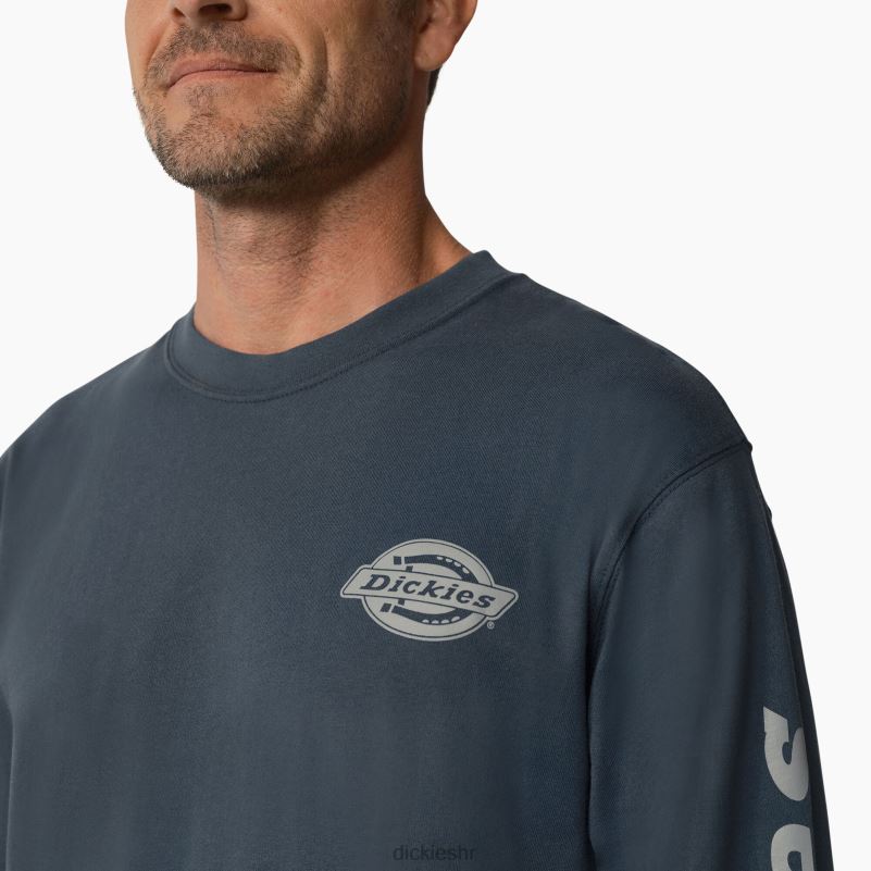 majica s logom teške kategorije dugih rukava muškarci Dickies zračno plava (af) 6BPL6867 odjeća