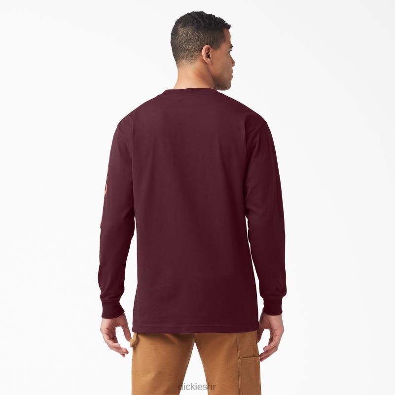 majica s logotipom dugih rukava muškarci Dickies bordo (od) 6BPL6889 odjeća